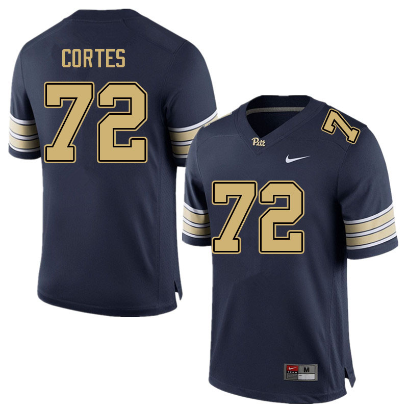 Men #72 Jake Cortes Pitt Panthers College Football Jerseys Sale-Navy